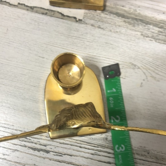 Set of 2 Solid Brass Angel Candlestick Holders Cherubs Cute Christmas Holiday - Picture 6 of 7